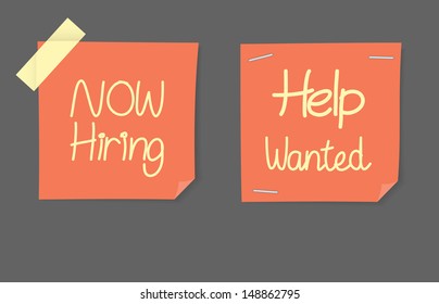 Now hiring and help wanted notices