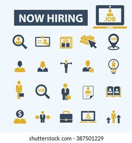 now hiring icons
