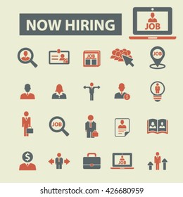 now hiring icons
