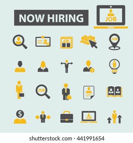now hiring icons