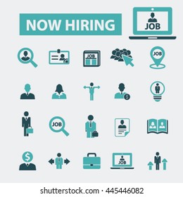 now hiring icons