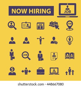 now hiring icons