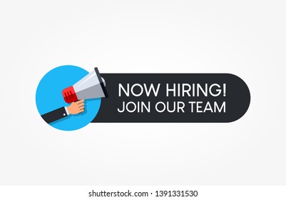 Now Hiring Join Our Team Megaphone Label