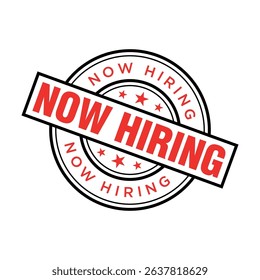 Now Hiring Letter Rubber Stamp Template Design