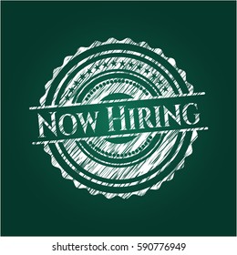 Now Hiring on chalkboard