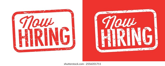 Now hiring on red rubber stamp