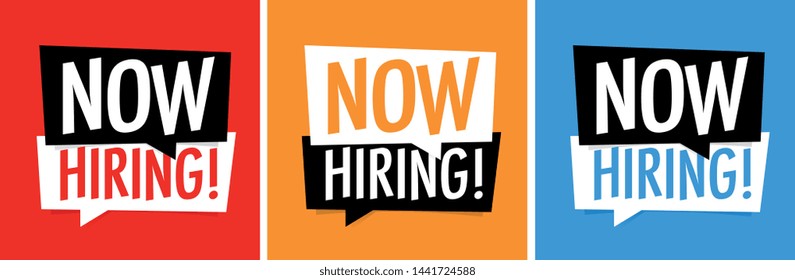 Now hiring on speech bubble