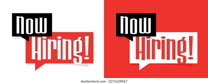 Now hiring on speech bubble