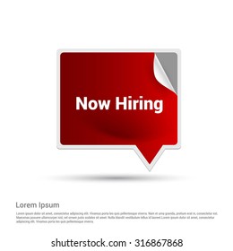Now Hiring on Speech Bubble