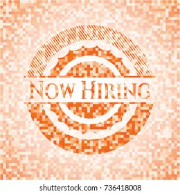 Now Hiring orange mosaic emblem
