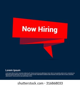 Now Hiring origami banner