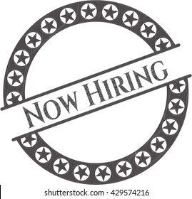 Now Hiring with pencil strokes