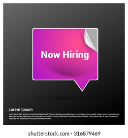 Now Hiring Pink Speech Bubble