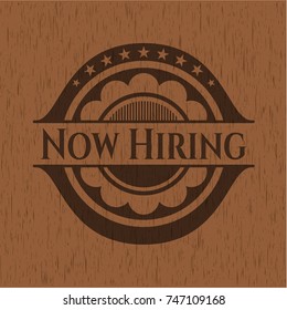 Now Hiring realistic wooden emblem