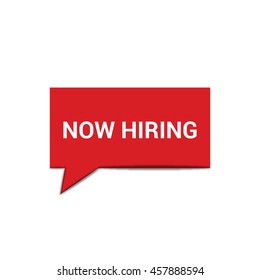 Now Hiring Red Speech Bubble