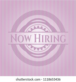 Now Hiring retro pink emblem