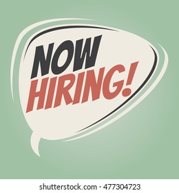 now hiring retro speech balloon