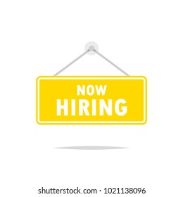 Now hiring sign icon
