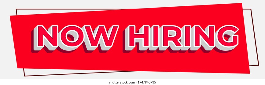 Now hiring square sticker. promotion sign. promotion banner