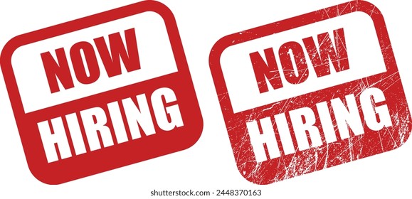 Now hiring stamp, seal vector design