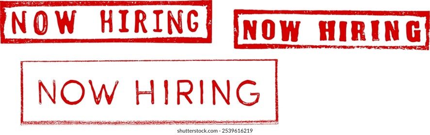Now Hiring Stamped Grunge Rubber Realistic Stamp