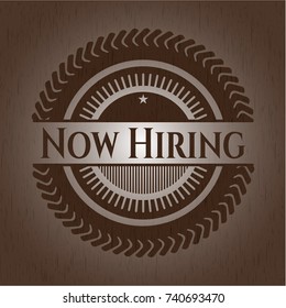 Now Hiring wood emblem. Retro