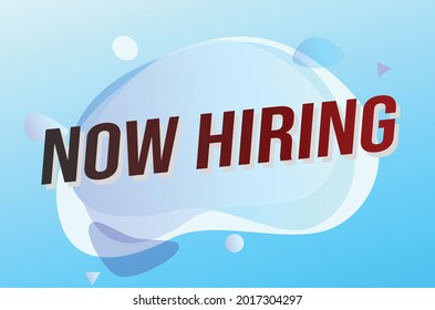 now hiring word concept vector illustration with lines 3d style for social media landing page, template, ui, web, mobile app, poster, banner, flyer, background, gift card, coupon, label, wallpaper
