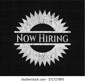 Now Hiring written with chalkboard texture