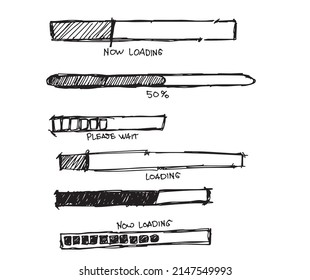 Now Loading vector line art scrible