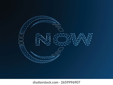 AGORA baixo design de vetor de logotipo de letra poli. Agora o design do logotipo poli mais baixo. Logotipo poli baixo.