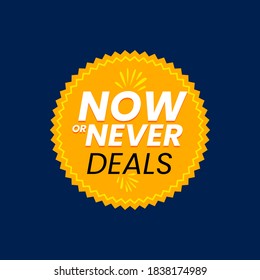 Now or Never Deals Festive Season Shopping Offers Fashion Icon Labels Vector