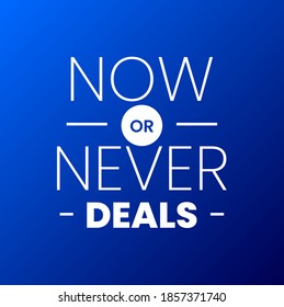 Now or never deals shopping label icon vector