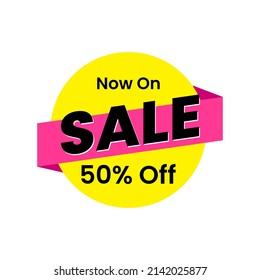 Now on sale shopping tag icon label design vector