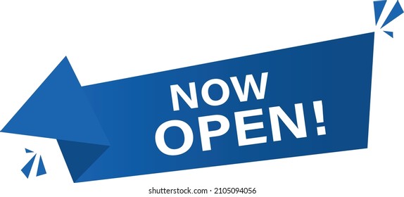 Now open banner, Vector image