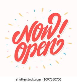 Now open banner. Vector lettering.