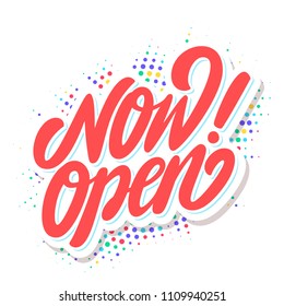 Now open banner. Vector lettering.