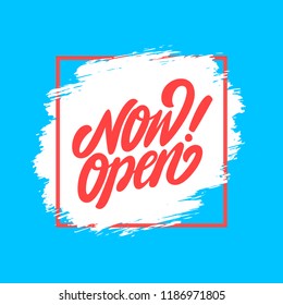 Now open banner. Vector lettering.