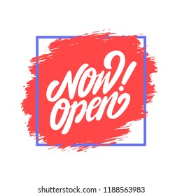 Now open banner. Vector lettering.