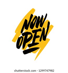Now open banner. Vector lettering.
