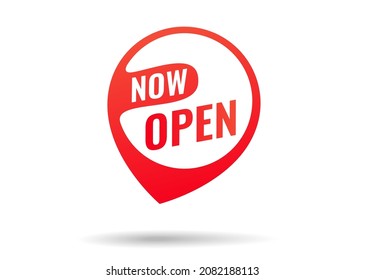 Now open banner. Vector lettering. Vector illustration