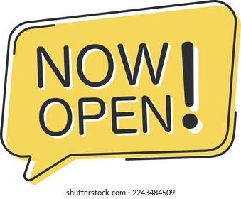 Now open comic speech bubble in pop art style. Comic speech. Dialog window. Yellow banner for sale.