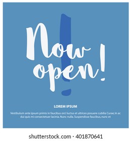 Now Open Hand Lettering Vector Design