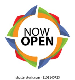 Now open on the white background. Flat vector illustration.