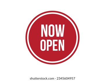 now open red banner design vector illustration