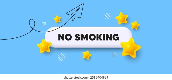 Now open search bar. Share plane line icon. No smoking banner. Stop smoke sign. Smoking ban symbol. Search button with 3d stars. Vector