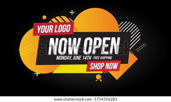 Now Open Shop New Store Red Stock Vector (Royalty Free) 1754356283