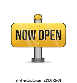 Now open sign symbol design vector