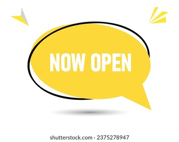 Now open speech bubble text. Hi There on bright color for Sticker, Banner and Poster. vector illustration.