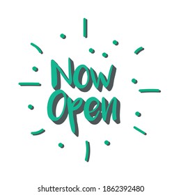 Now Open text alphabet. Modern calligraphy vector.