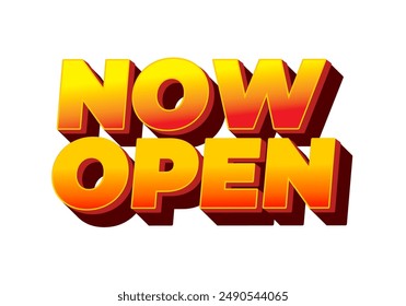 Now open. Text effect design in 3D style with good colors